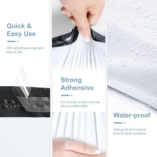 Image of Metronic Poly Mailers 12x15.5 2000 Pack White, Medium Size Shipping Bags Bulk Mailing Envelopes for Small Business, Mailers Poly Bags for Shipping Self Seal Waterproof, Mailing Bag Packaging Bags