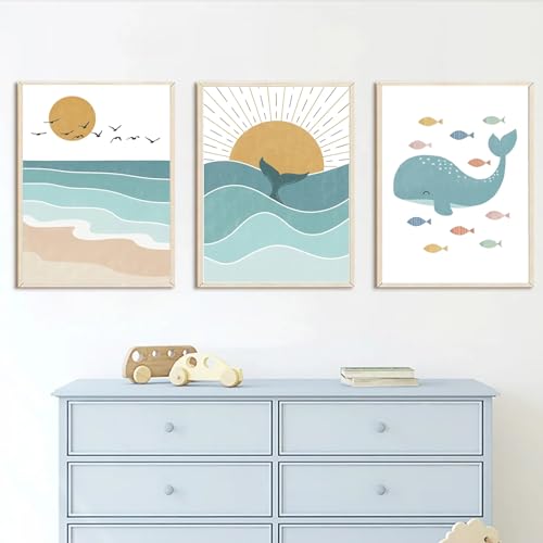 Photos murales chambre d'enfants faune marine sans cadre