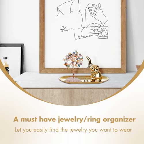 Innolites Elephant Gifts For Women, Crystal Tree Elephant Ring Holder Ring Dish, Jewelry Holder Trinket Tray For Rings Earrings Necklace Organizer, Elephant Decoration, Birthday Gift For Women #TOP2