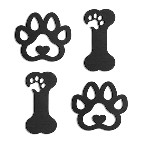 Empreintes de pattes de chien en bois noir pour créer un salon cocooning et chaleureux