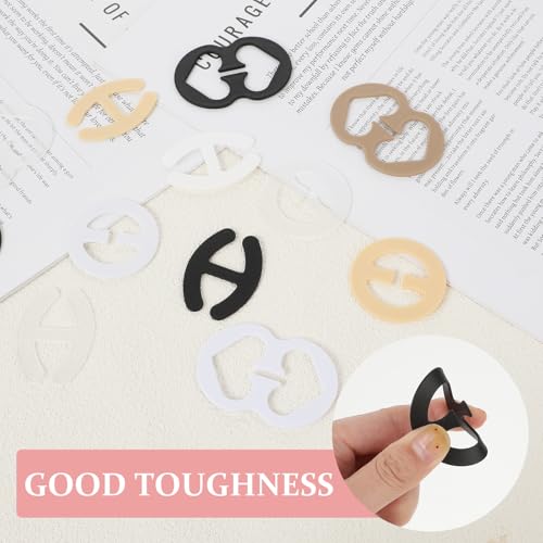 Bra Strap Clips, 12 Bra Clips for Back, Bra Straps Holder, Adjustable Anti-Slip Bra Straps Clips, Bra Accessory for Cleavage Control and Shoulder Comfort for Full Cup Size (Black, White, Beige, Clear) - Thumbnail 4
