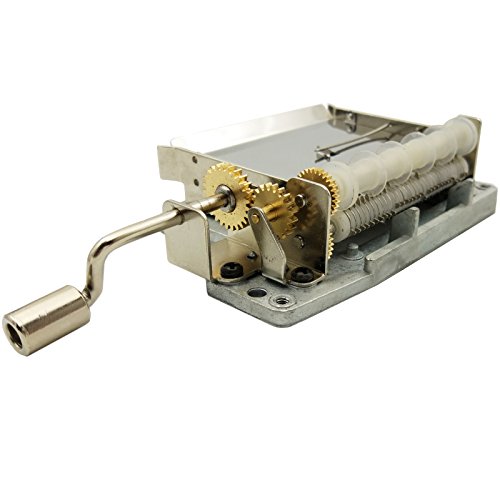 30 Notes Hand Crank Music Box Movement with Copper Gear DIY Make Your Music Tool Kit (30notesMovementCopperGear)