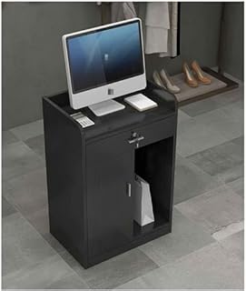 Genérico Mostrador de recepción pequeño y Moderno con cajones con Cerradura para Caja de salón, Oficina, Color Negro, 100 x 40 x 92 cm