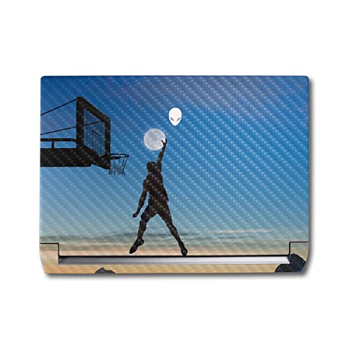 Image of MightySkins Carbon Fiber Skin Compatible with Alienware M17 R5 (2022) Full Wrap Kit - Moon Dunk | Protective, Durable Textured Carbon Fiber Finish | Easy to Apply & Change Styles | Made in The USA