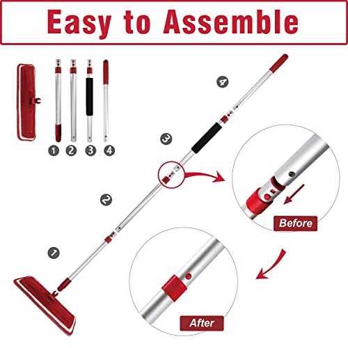 Floor Mop For Cleaning Hardwood Daily Easy Cleaning Dust Mops With 360 Degree Swivel Head Dry And Wet Multi Surface Clean, 1 Scrubber And 2 Washable Pad #TOP4