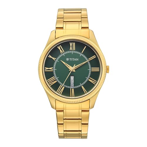 Image of Titan Regalia Allure Classic Day-Date Quartz Analog Stainless Steel Strap Men's Watch