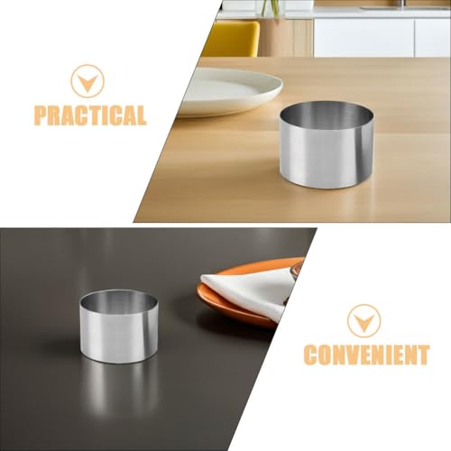 Molde redondo de acero inoxidable de 8 cm para pasteles pequeños y mousse 5