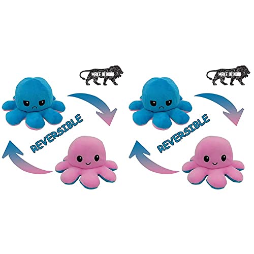 Image of Babique Octopus Sitting Plush Soft Toy Cute Kids Animal Home Decor Boys /Girls (17 cm) + Plush Soft Toy Cute Kids Animal Home Decor Boys /Girls /Baby (28 cm, Octopus) - (Set of 2 Toys)