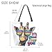 ZzWwR Fashion Funny Giraffe in Rainbow Sunglasses Extra Large Canvas Gym Shoulder Tote, Reusable Daily Durable Top Handle Bag for Mens Womens Yoga Weekender Picnic Beach Travel Market Shopping