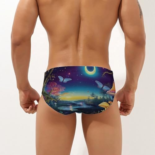 Fantastic Forests Moon Mushroom Men's Swim Briefs Sexy Bikini Swimsuit Beach Shorts Underwear Low Waist2