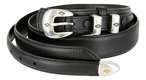 Image of Silver Mirror Buckle Oil Tanned Genuine Leather Western Ranger Belt 1-3 /8 inch(35mm) Taper to 3 /4 inch(19mm) Wide-Multiple choices