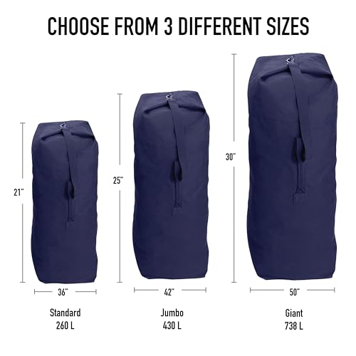 Rothco Heavyweight Top Load Canvas Duffle Bag - Rugged Utility Ready for Travel Adventures, Olive Drab, 30" x 50" - Image 2