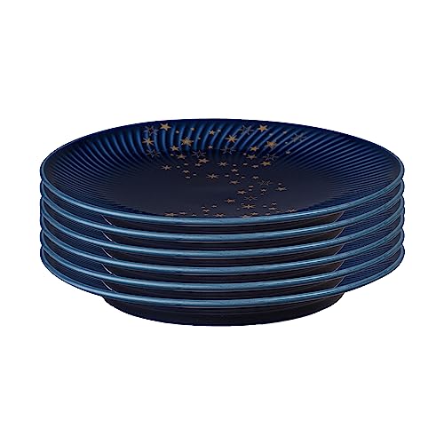 Denby-Porcelain-Arc-Blue-Stars-Set-of-6-Luncheon-Plates-Arc-Blue-Stars