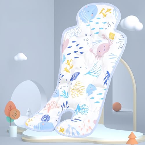 BDHDベビーカー 保冷シート ひんやりシート アイスまくら チャイルドシート ベビーチェア 接触冷感 ベビーカーマット 防水加工 立体構造 暑さ対策 ベビーカー (海の世界)