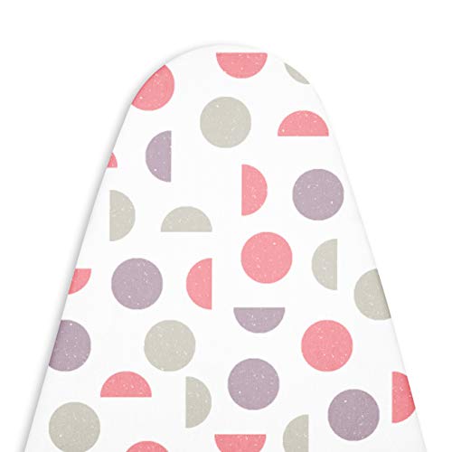 Encasa Homes reemplazo de para Tablas de Planchar Cubre con un Acolchado de Fieltro de 3 mm, Ajuste de Cuerdas (se Ajusta a Las Tablas estándar de Grandes 122 x 38 cm) Impreso - Luna Rosa