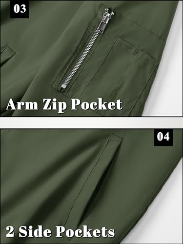 Image of TACVASEN Men's Lightweight Jacket Casual Spring Fall Windbreaker Bomber Zip Up Coat with Pocket