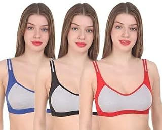 FASHION BONES Full Coverage | Sports Cotton Blend Bra | Pull-on Bra for Women Combos | Multicolor Size (28-40) Price In India