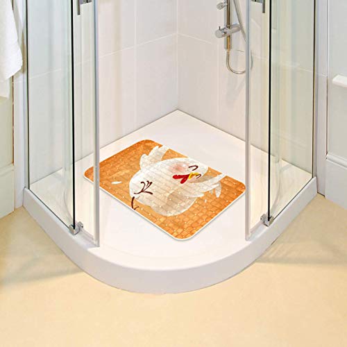Alfombrilla de ducha antideslizante 35 x 66 cm de pollo para suelo 7
