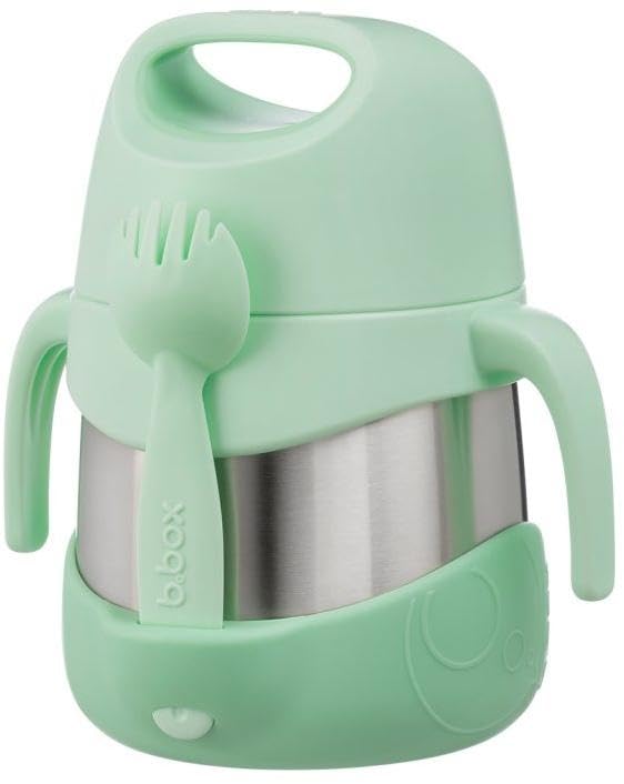 b.box Bocal alimentaire isotherme | Récipient facile à ouvrir pour les tout-petits | Double paroi en acier inoxydable, garde les aliments froids jusqu'à 10 heures, chaud jusqu'à 9 heures | 335 ml