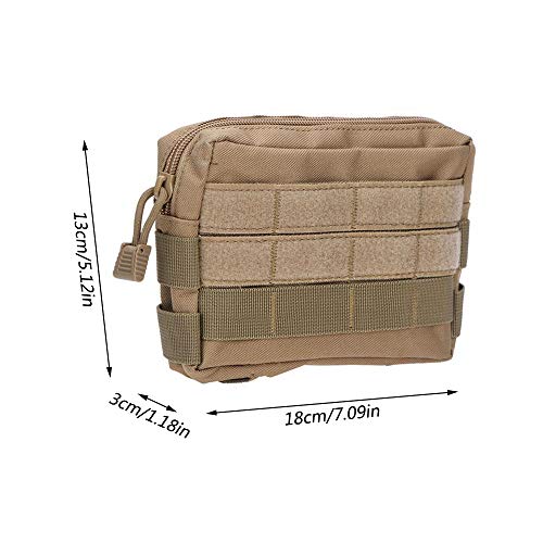 Motzu Tactical Molle Pouches - Edc Compact Water-Resistant Multi-Purpose Utility Pouch Gadget Gear Hanging Water-Resistant Utility Waist Bags, Khaki #TOP3