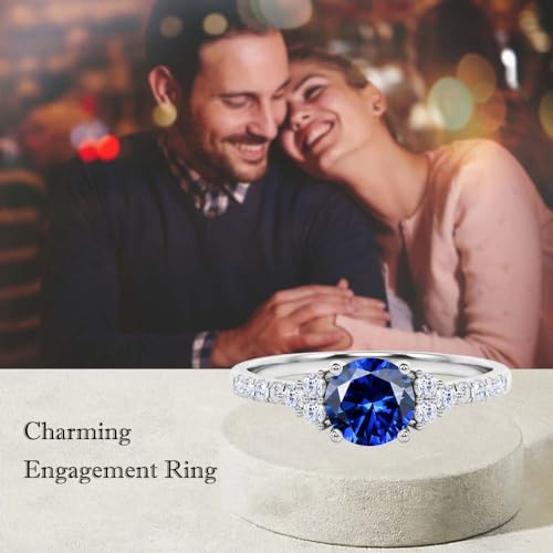 Aihpos 1.0 Carat Gemstone Engagement Rings for Women - Round Gem with Moissanite Women's Engagement Rings White Yellow Rose 10K 14K 18K Gold 925 Sterling Silver Womens Engagement Rings3