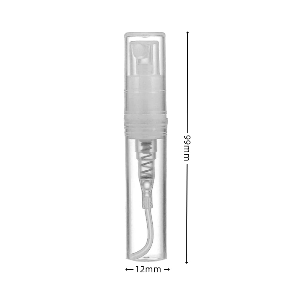 100 botellas de spray transparentes de 5 ml, paquete pequeño de cosméticos, atomizador, botellas de perfume, recipiente atomizador, para spray líquido