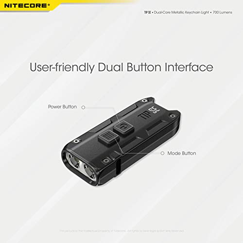 Nitecore Tip SE Keychain Flashlight, Black 700 Lumen USB-C Rechargeable EDC Sticker (Black)