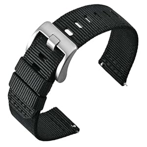 ANNEFIT Quick Release Watch Bands, Military Nylon Watch Strap for Men, Multiple Colors & Width (18mm, 19mm, 20mm, 22mm, 24mm)
