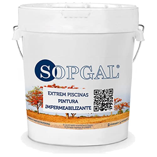 Sopgal Pintura Extrem Piscinas (5kg, Azul) - Impermeabiliza y protege piscinas, estanques, fuentes, depósitos de agua... Resistente a rayos UV