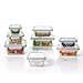 Glasslock Tempered Glass Food Storage Containers with Lids for Household Essentials, Meal Prep, and Leftover Storage, Clear (8 Pack)