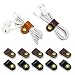FIBOUND 10pcs Earphone Winder Leather Cable Straps,Apple Lightning Cable Ties Leather Cord Organizer,USB Cable Clips,Earphone Winder with Leather Handmade (10 in a Pack)