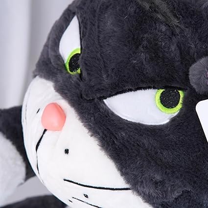 Image of Black Small Cat Huggable Soft Toy Teddy Bear Adorable Plush Toys for Kids & Babies Cuddly Animal Stuffed Toy Safe & Gifts for Toddlers, Boys & Girls (Angry cat 30cm