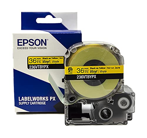 LABELWORKS vinyl label tape 1.5" 36mm black on yellow