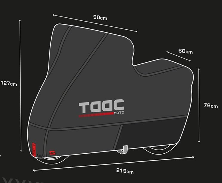 Housse moto imperméable TAAC Hydroscud polyuréthane noire taille L - 7