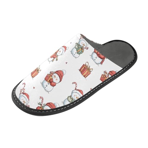 Slippers for Women Snowman Gift Pattern Soft Winter Warm Shoes Indoor Outdoor Non-Slip House Travel Slippers2