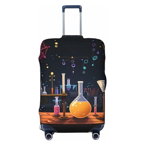 Travel Luggage Cover Suitcase Protector Elastic Washable Science Party Suitcase Cover Anti-scratch Spandex Baggage Covers Fits 18-32 Inch Luggage