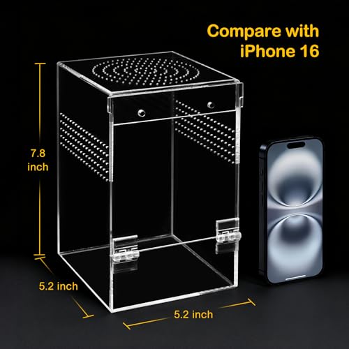 Image of Jumping Spider Enclosure Starter Kit,Escape Proof Ocean Terrarium | Praying Mantis Terrariums,Transparent Acrylic Complete Bug Habitat,All In One Arboreal Tarantula Cribs Cage,Insect Container