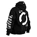 Fabric of the Universe 14oz Ultra Heavyweight Premium Cotton Cyberpunk Fashion Hoodie (US, Alpha, Small, Regular, Regular, Black CXM-Type 202 Mockneck Hoodie)