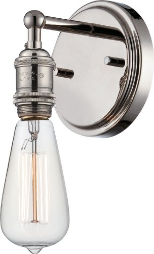 Image of Nuvo Lighting 60 /5415 Vintage Incandescent One Light Wall Sconce Polished Nickel