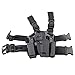 LIVIQILY Tactical Glock Leg Holster Right Hand Paddle Thigh Belt Drop Pistol Gun Holster w/Magazine Torch Pouch for Glock 17 19 22 23 31 32 (Black)