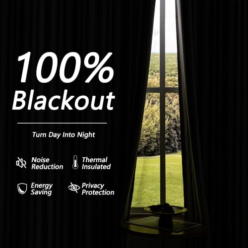 MYSKY HOME 100% Blackout Striped Linen Curtains 63 Inch Long 2 Panels by MYSKY HOME - Used condition - Image 3