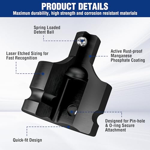 Image of WORKPRO CR-MO 2-Piece Impact Adapter Reducer Set, 1 /2F-3 /4M, 3 /4F-1 /2M | CR-MO Reducer Set with Ball-Lock Retention and Phosphate Finish; 1 /2F-3 /4M and 3 /4F-1 /2M Conversions for Impact Tools