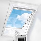 AUGOLA Sellador de ventanas para climatizadores móviles, Hot Air Stop para colocar en ventanas oscilantes, aire acondicionado, sellado de ventanas de techo para máx. 460 cm, contorno de ventana 2 x