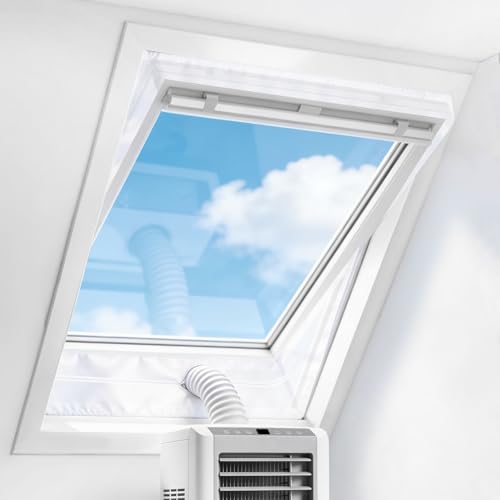 AUGOLA Fensterabdichtung für Mobile Klimageräte Hot Air Stop zum Anbringen an Schwingfenster Klimaanlage Fensterabdichtung Dachfenster für Max 380CM Fensterumfang 2x190CM