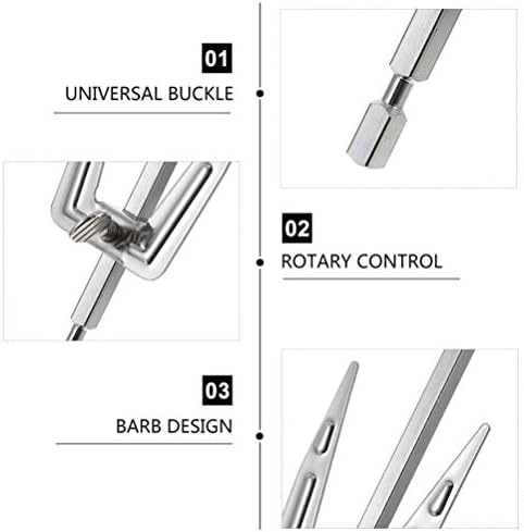 UPKOCH 2Pcs Stainless Steel Rotisserie Meat Forks BBQ Grill Rotisserie Spit Rod Barbecue Rotating Universal Rotisserie Grill System for Kitchen BBQ