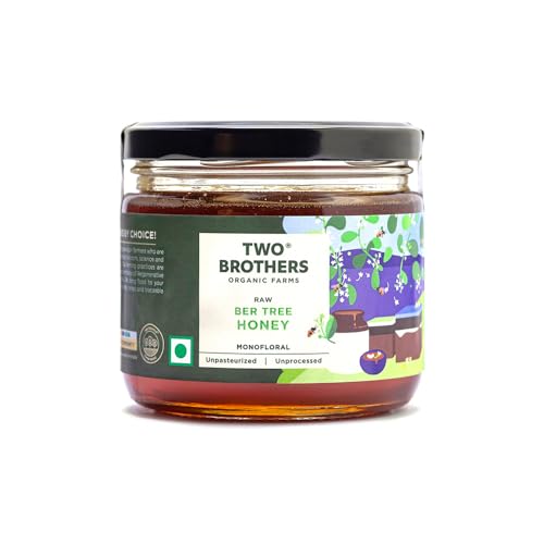 Image of Two Brothers Organic Farms Indian Berry Honey, Raw Mono-Floral Unfiltered (350 g) | Rich in Pollen, Beeswax & Propolis | Immunity-Boosting, Antioxidant-Rich | 100% Natural & Pure
