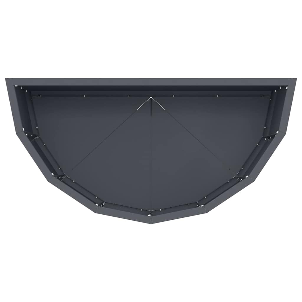 Moderner Pflanzkübel Halbrunder Blumenkasten aus Stahl für Garten und Terrasse, Robustes Hochbeet für Außenbereich und Balkon, Anthrazit, 60 x 30 x 35 cm