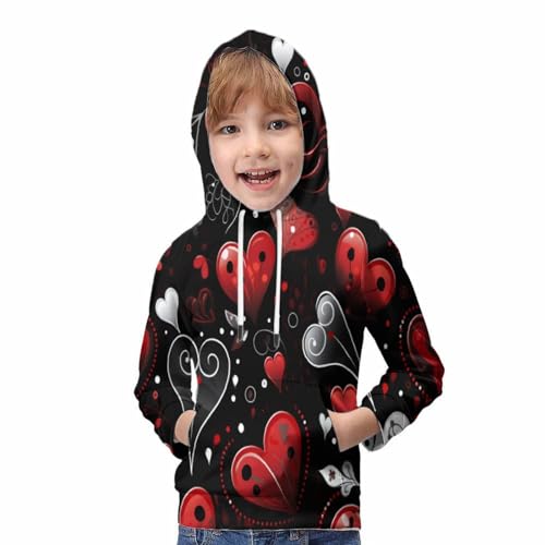 Sweat à capuche Amour imprimé 3D confortable pour adolescent de 9 à 11 ans - 5