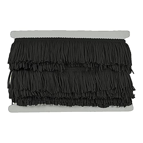 Chainette Fringe 2 Inch P-7043-02 Black In 10 Yard Roll #TOP2