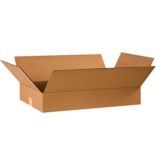 Image of Aviditi Shipping Boxes Flat 24 inchL x 14 inchW x 4 inchH, 50-Pack | Corrugated Cardboard Box for Packing, Moving and Storage